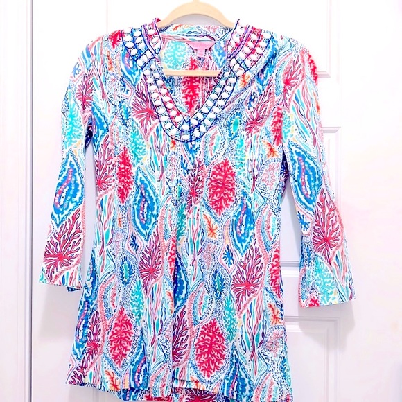Lilly Pulitzer Minnow pattern Sarasota tunic - Picture 2 of 4